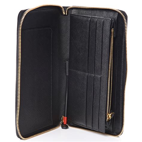 prada saffiano large zip around wallet|prada saffiano wallet sale.